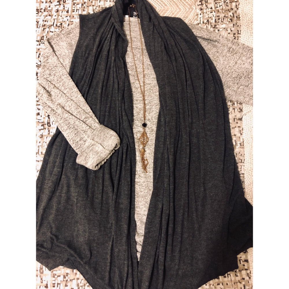 Grey vest cardigan
